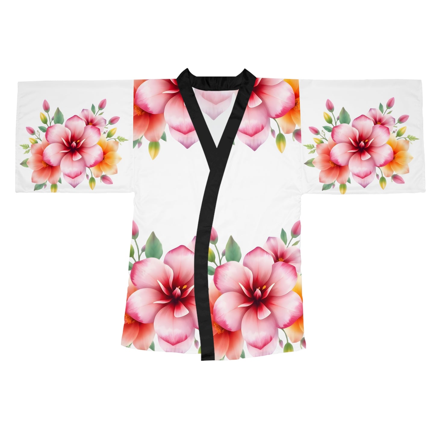Long Sleeve Kimono Robe - 'Floral' Design