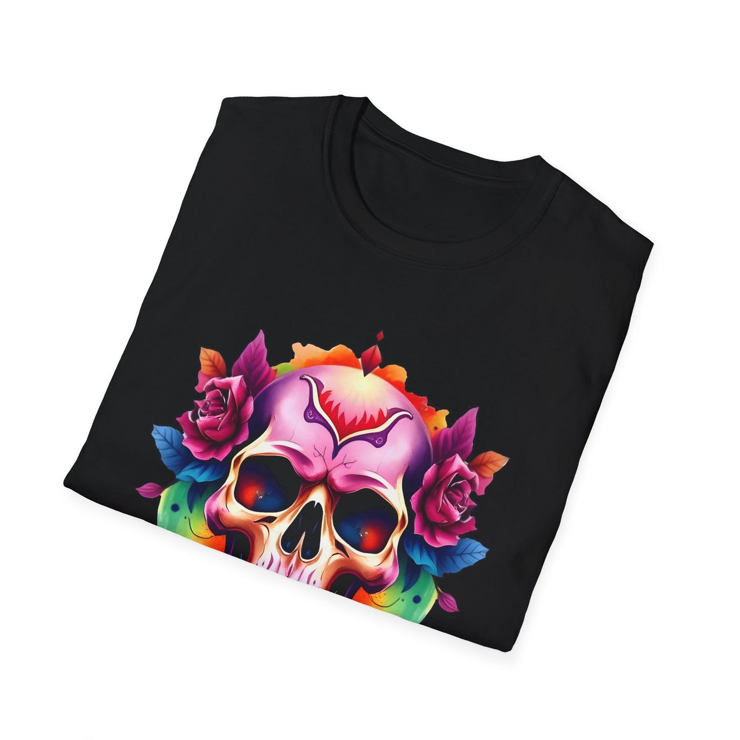 Unisex Softstyle Tee - 'Floral Skull' Perfect for Festivals and Everyday Wear