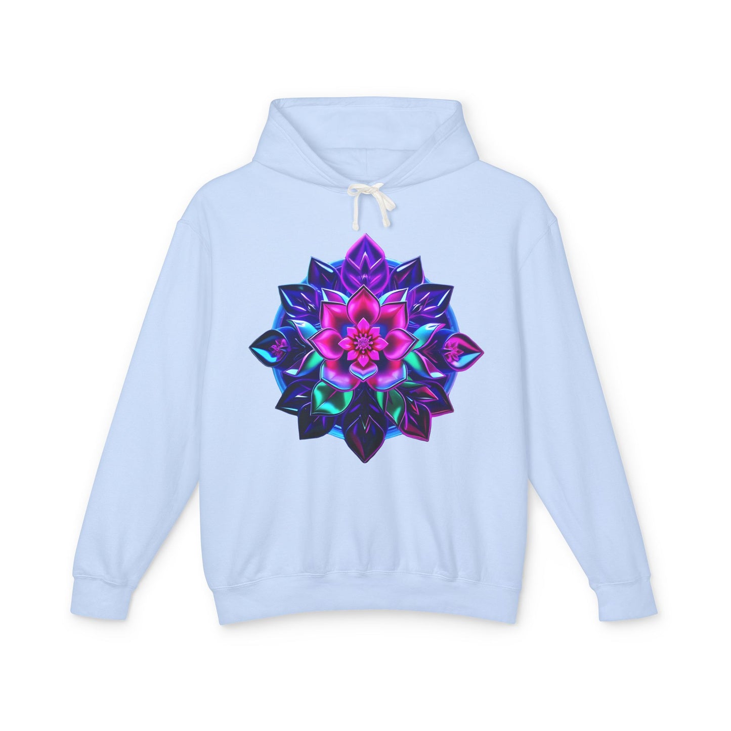 Unisex Lightweight Hooded Sweatshirt - 'Colorful Mandala' Perfect for Festivals & Everyday Wear