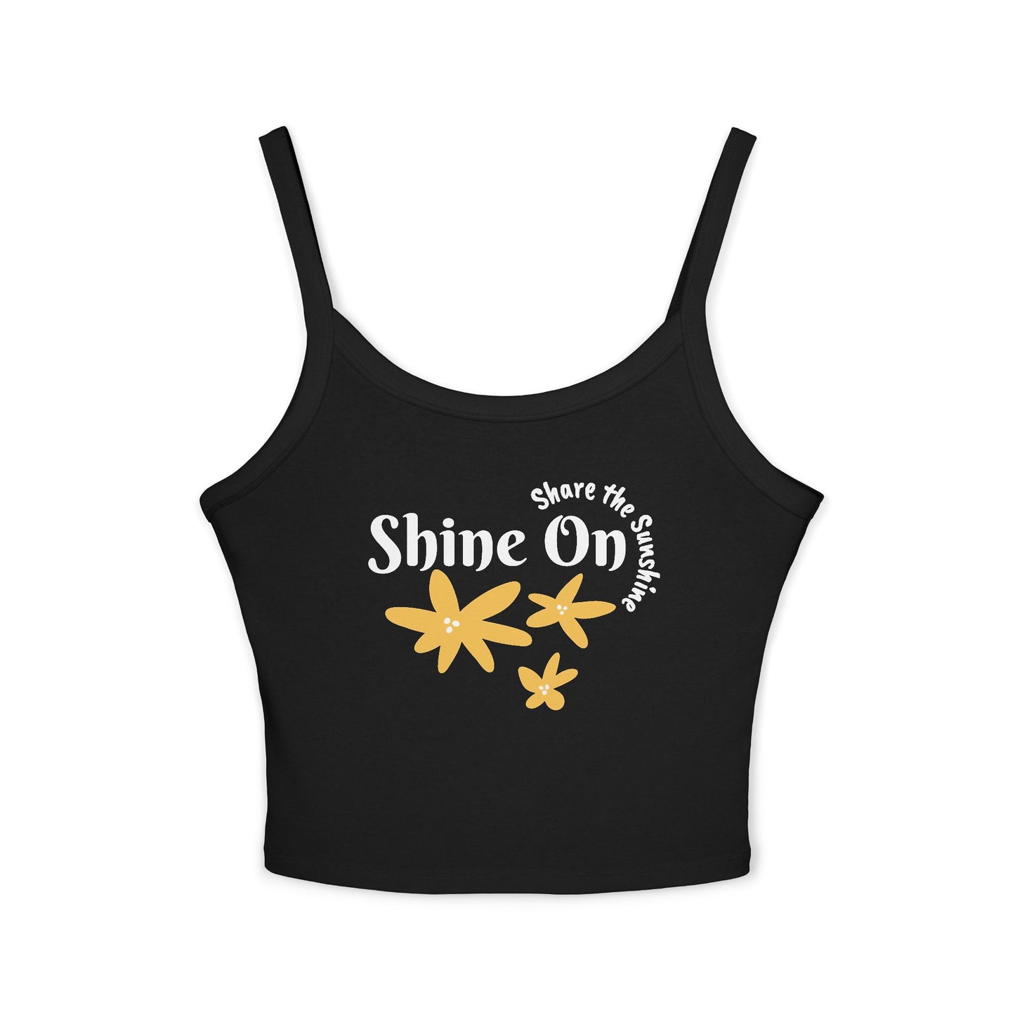 Spaghetti Strap Tank Top - 'Shine On' Floral Design