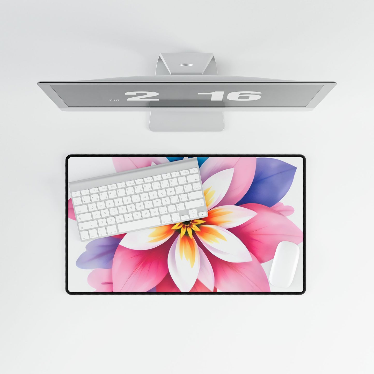 Desk/Mouse Mat 'Vibrant Flower' - Stylish Office Decor for Home & Work