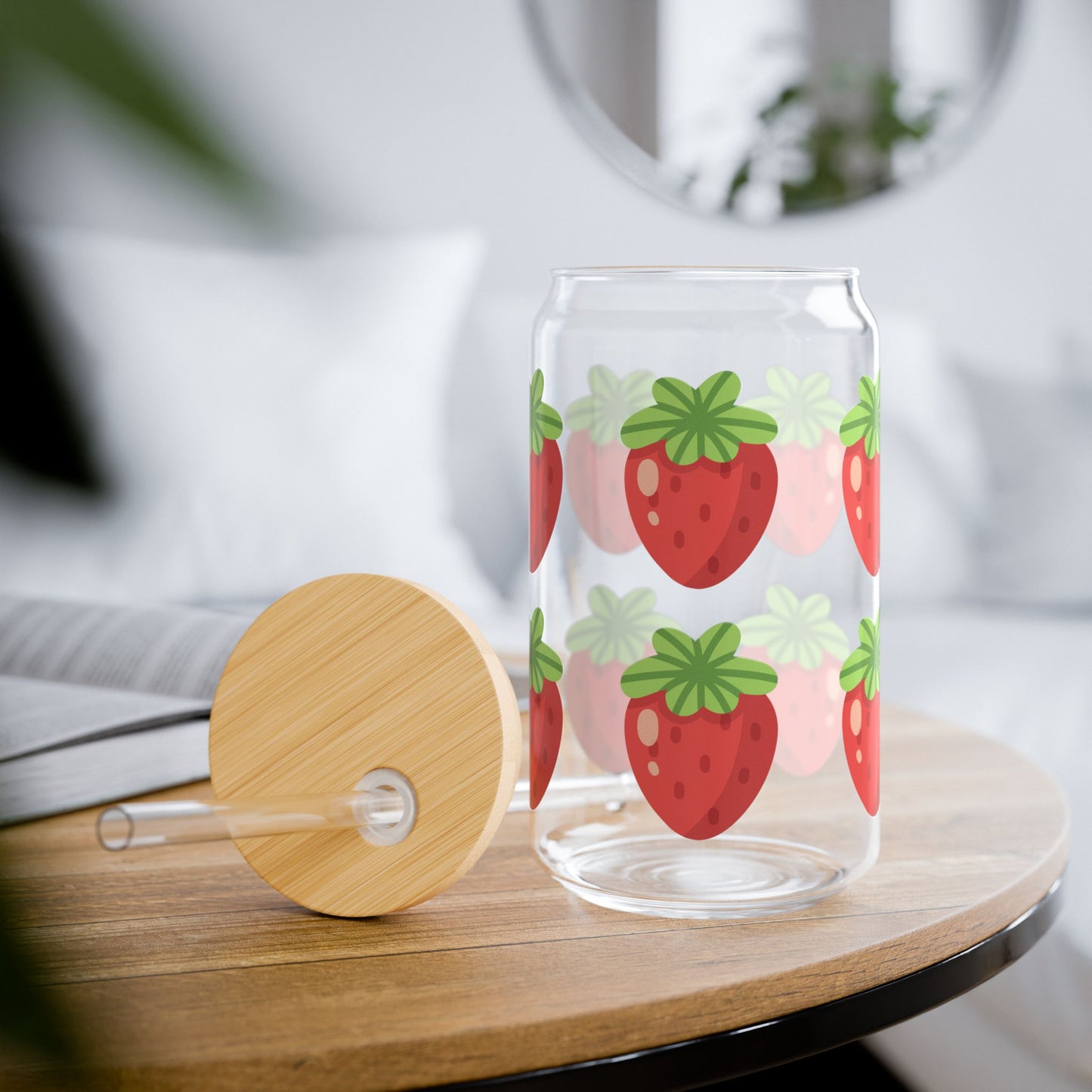 Sipper Glass - 16oz | Strawberry
