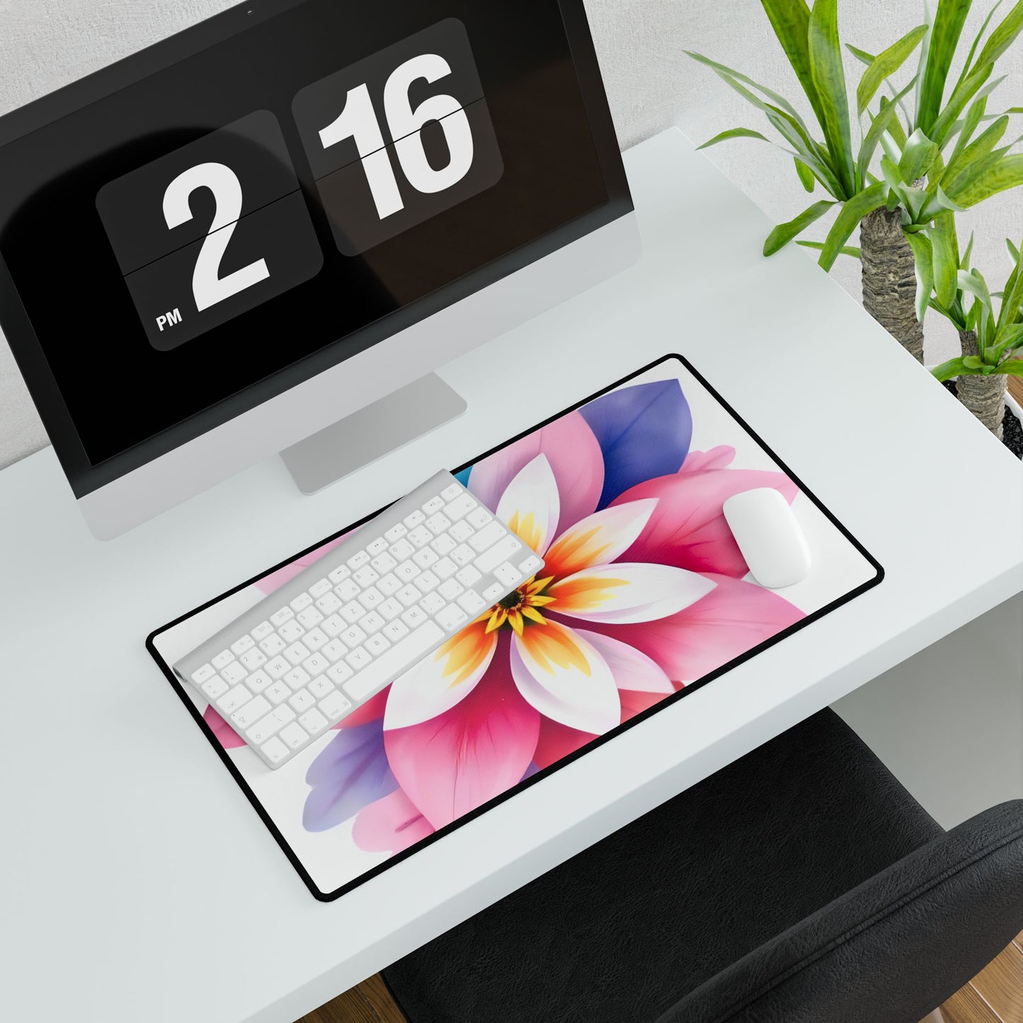 Desk/Mouse Mat 'Vibrant Flower' - Stylish Office Decor for Home & Work