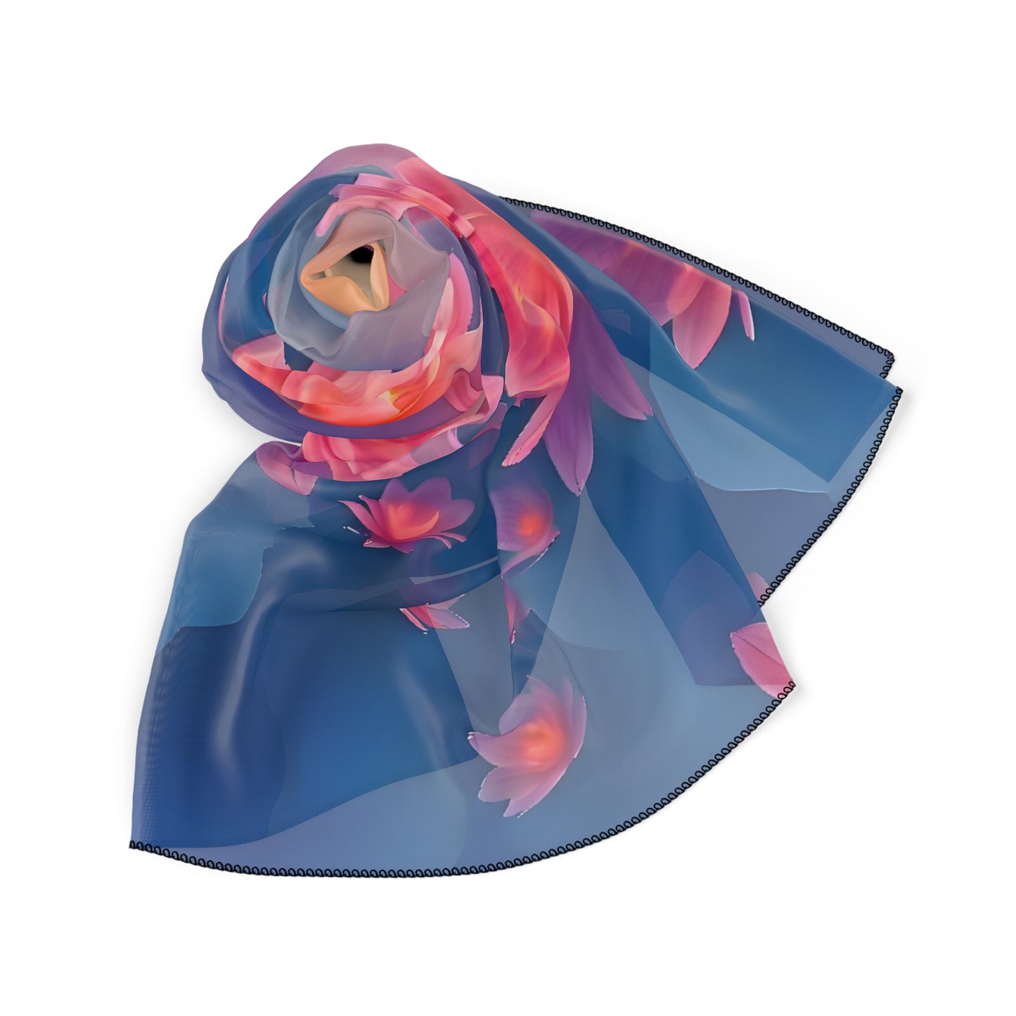 Poly Scarf - 'Elegant Floral' Perfect for Spring Fashion & Gift Giving