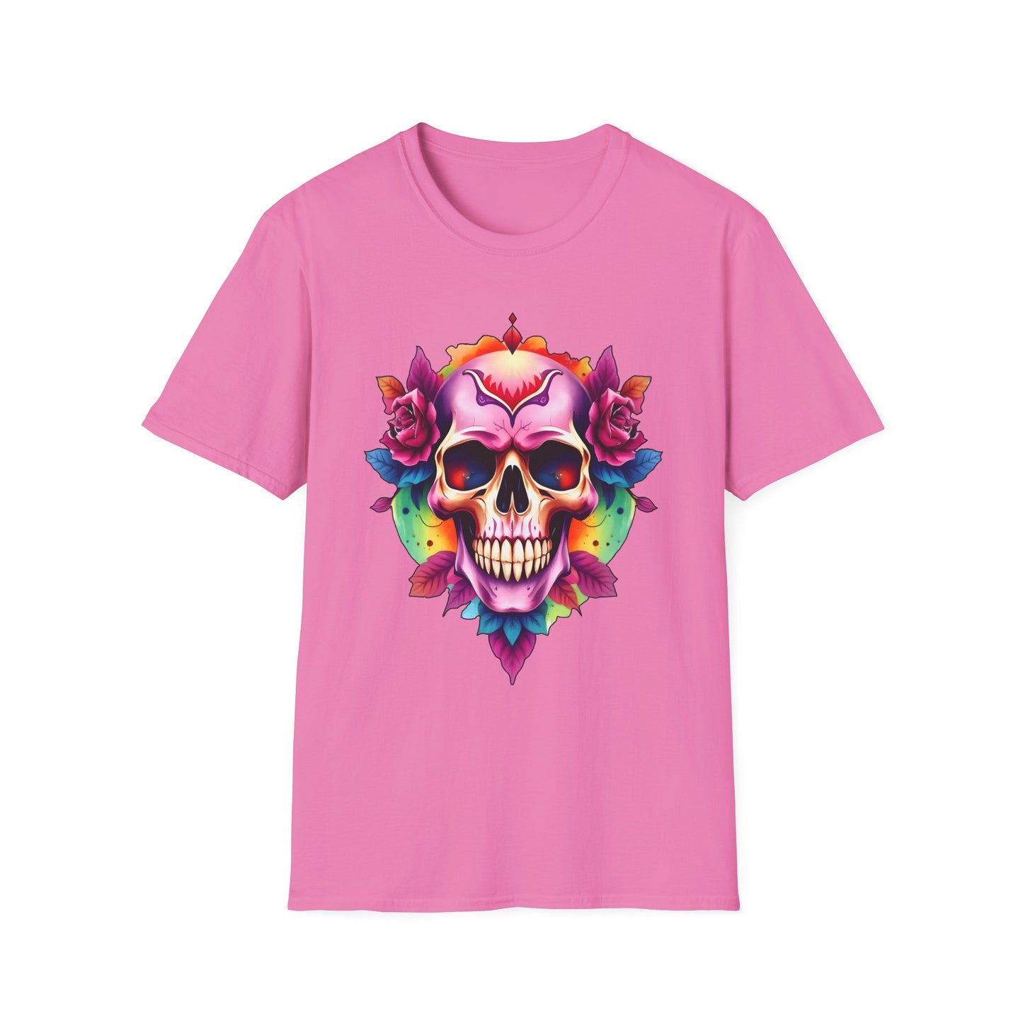Unisex Softstyle Tee - 'Floral Skull' Perfect for Festivals and Everyday Wear
