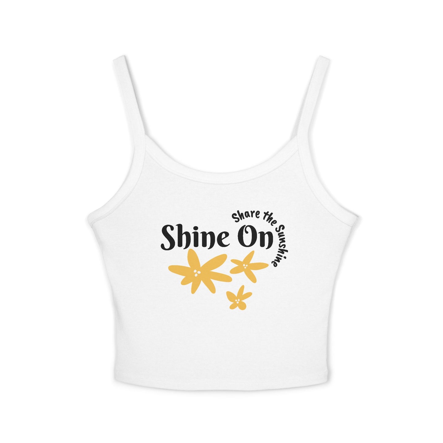 Spaghetti Strap Tank Top - 'Shine On' Floral Design
