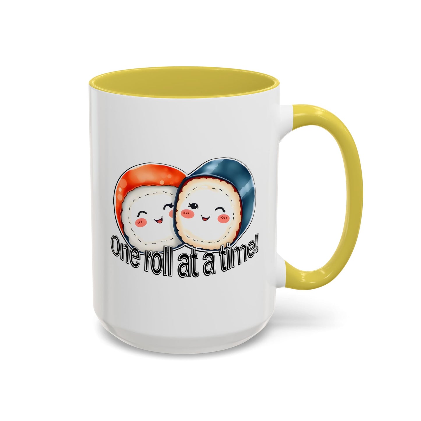 Coffee Mug - "One Roll at a Time" - Colorful Ceramic Coffee Cup, Perfect Gift for Food Lovers