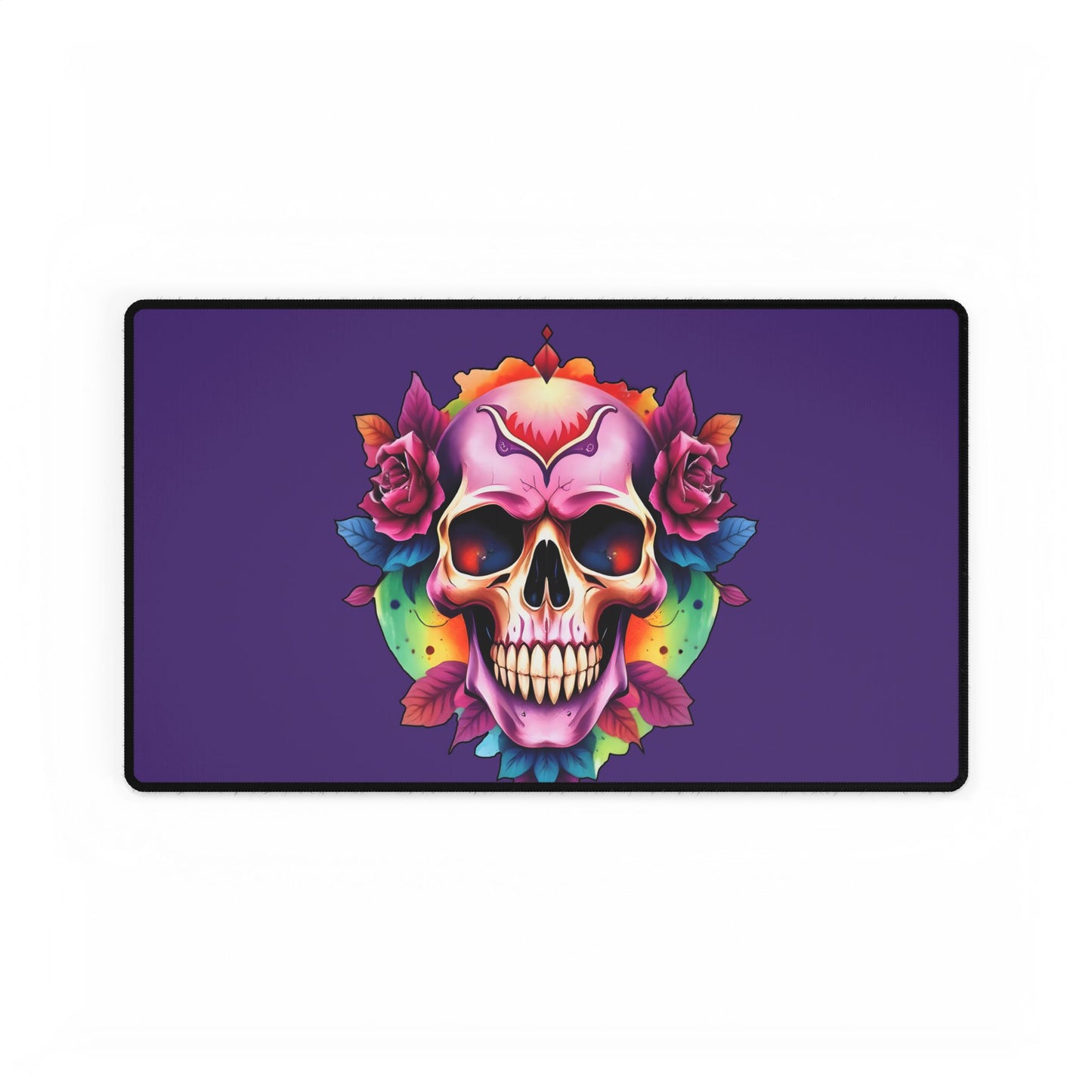 Desk/Mouse Mat 'Colorful Skull' - Vibrant Office Decor