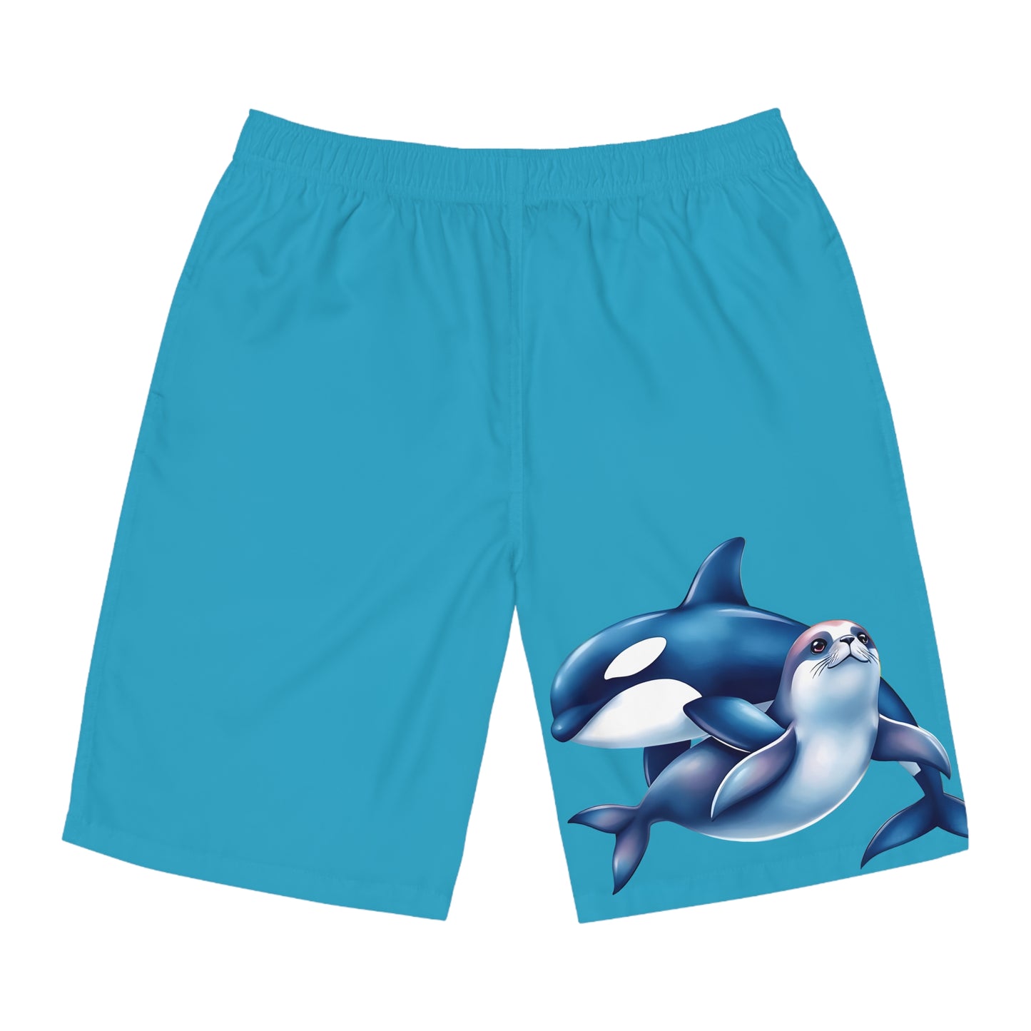 Mens Board Shorts - 'Playful Sea Creatures' Design