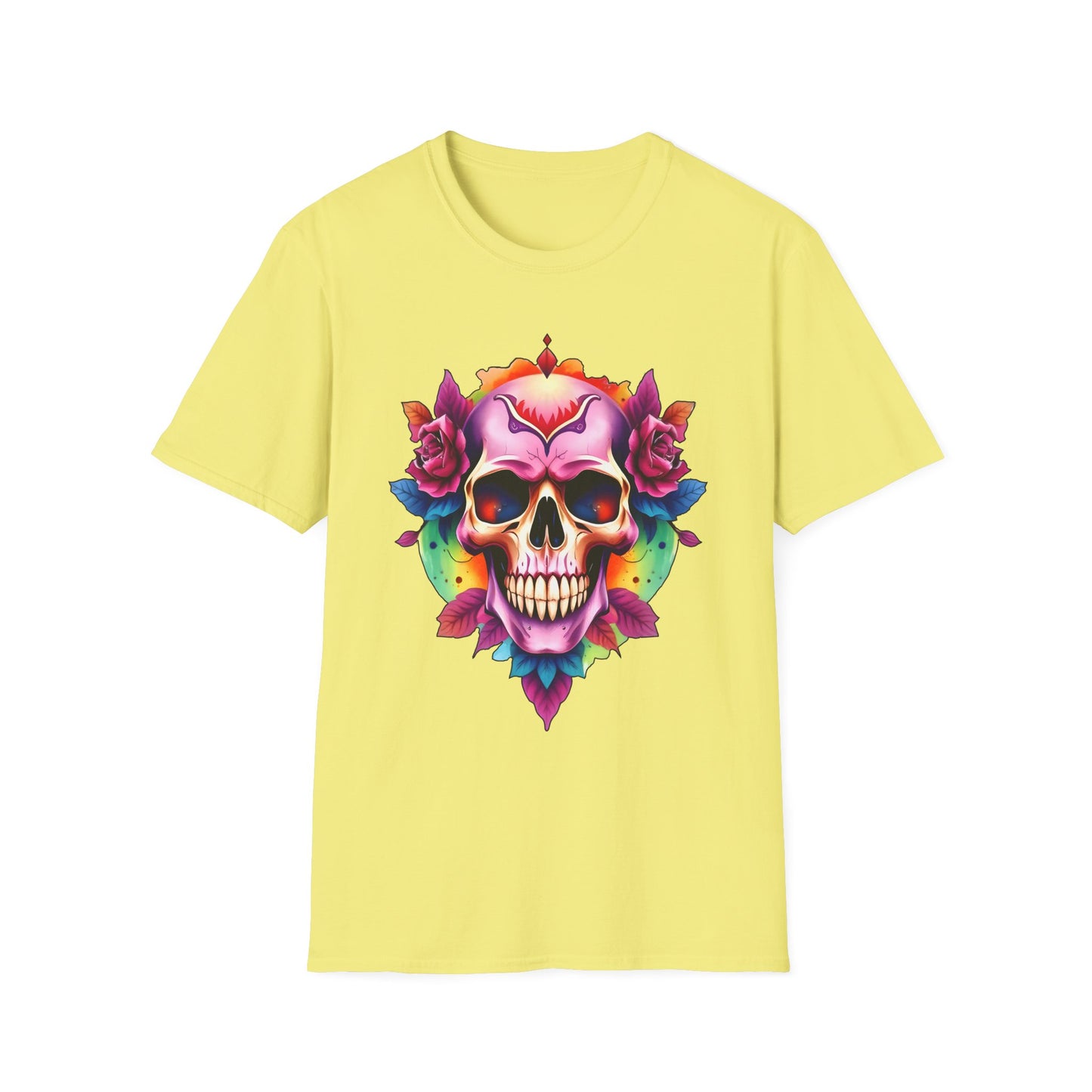 Unisex Softstyle Tee - 'Floral Skull' Perfect for Festivals and Everyday Wear