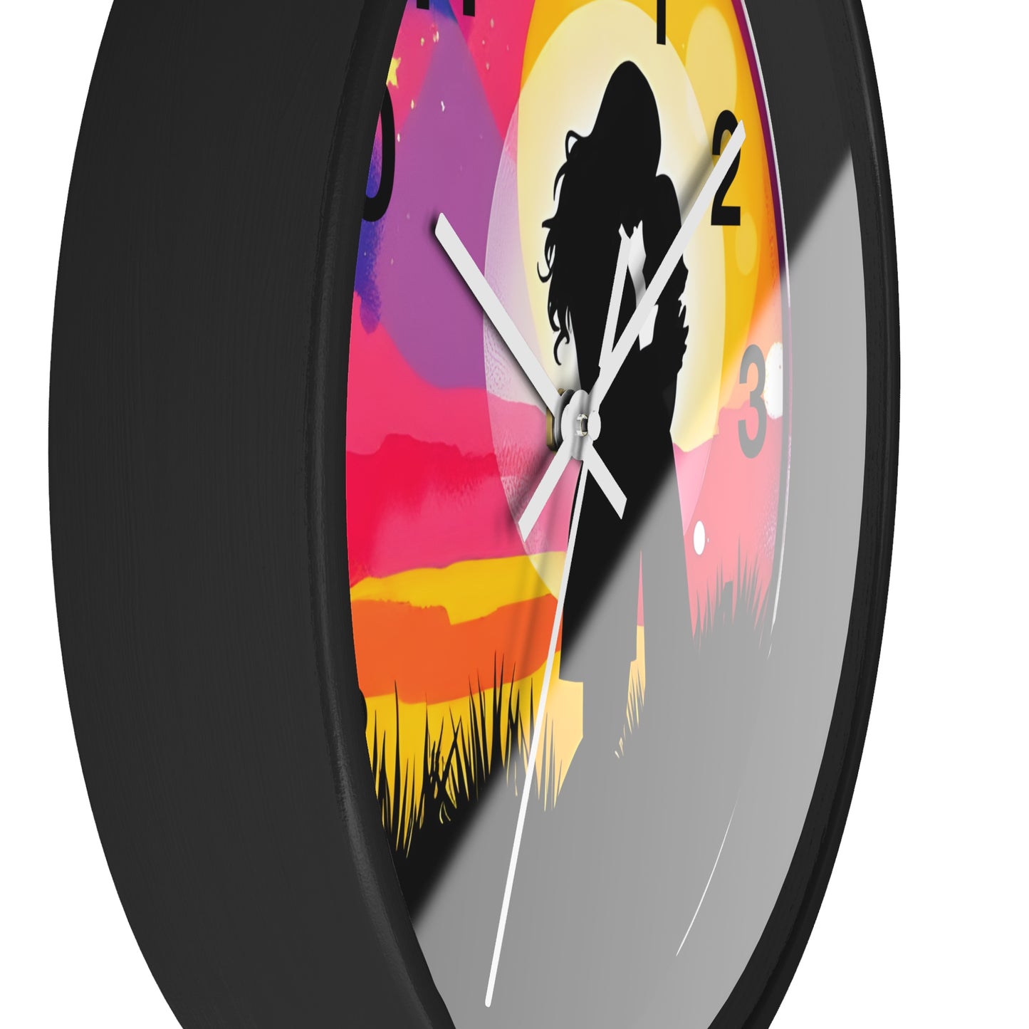 Silhouette Wall Clock 'Romantic Sunset' - Perfect Gift for Couples and Anniversaries