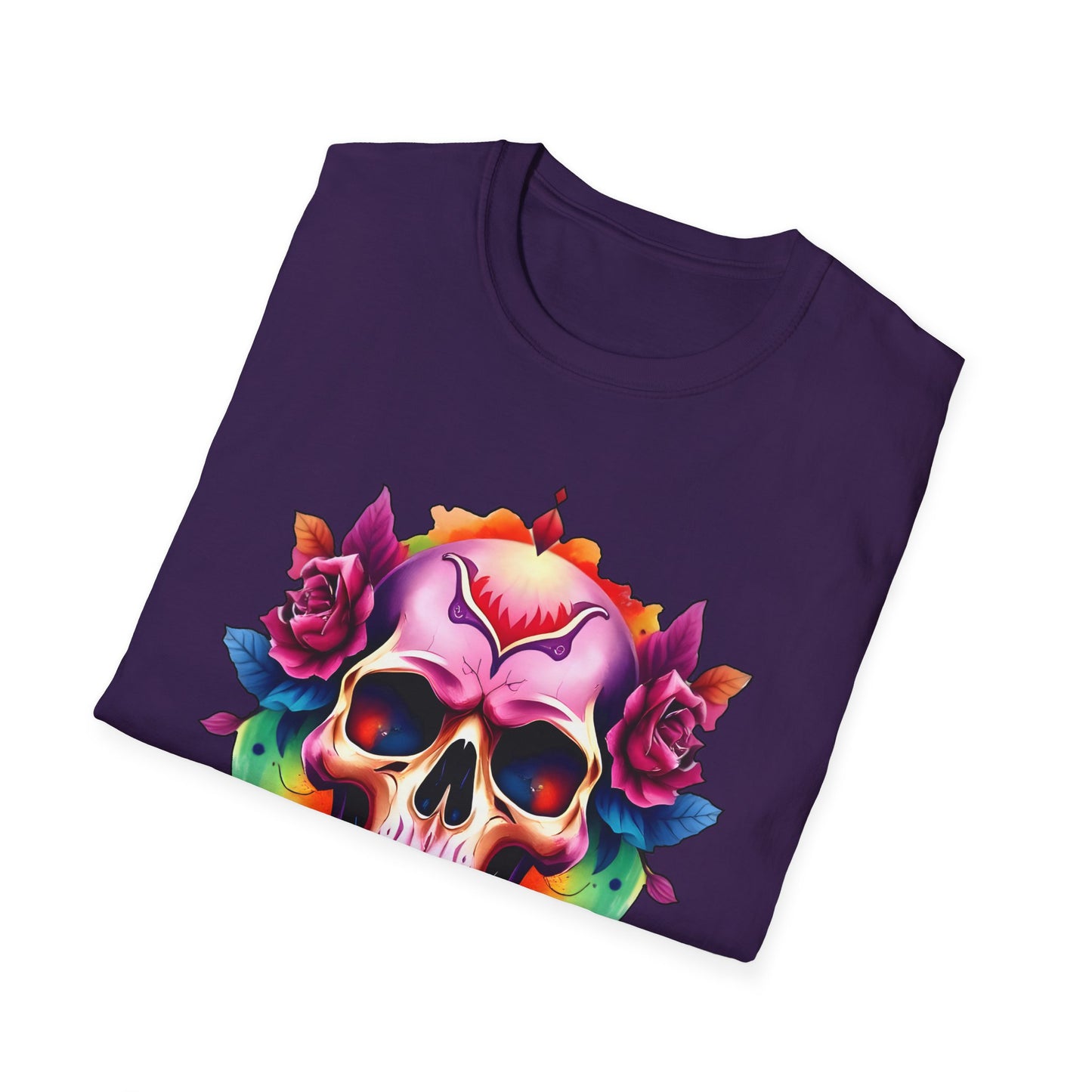Unisex Softstyle Tee - 'Floral Skull' Perfect for Festivals and Everyday Wear