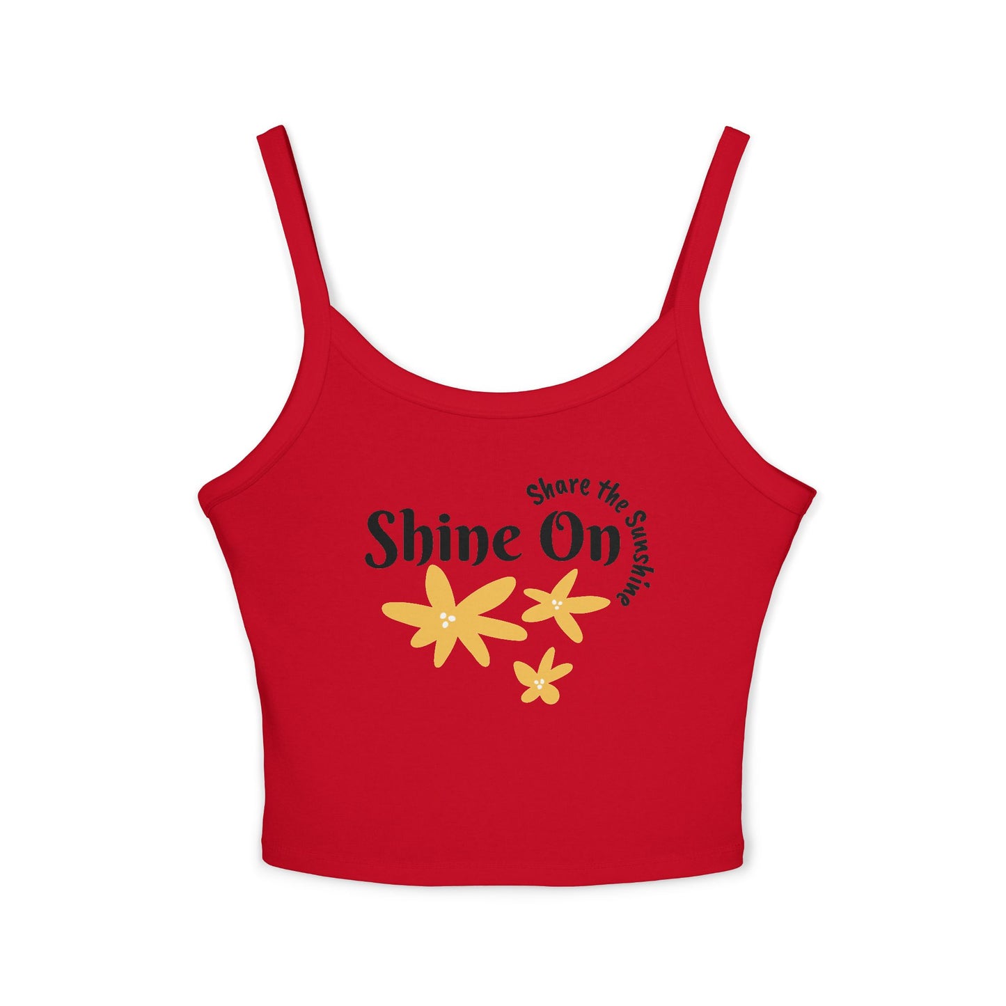 Spaghetti Strap Tank Top - 'Shine On' Floral Design