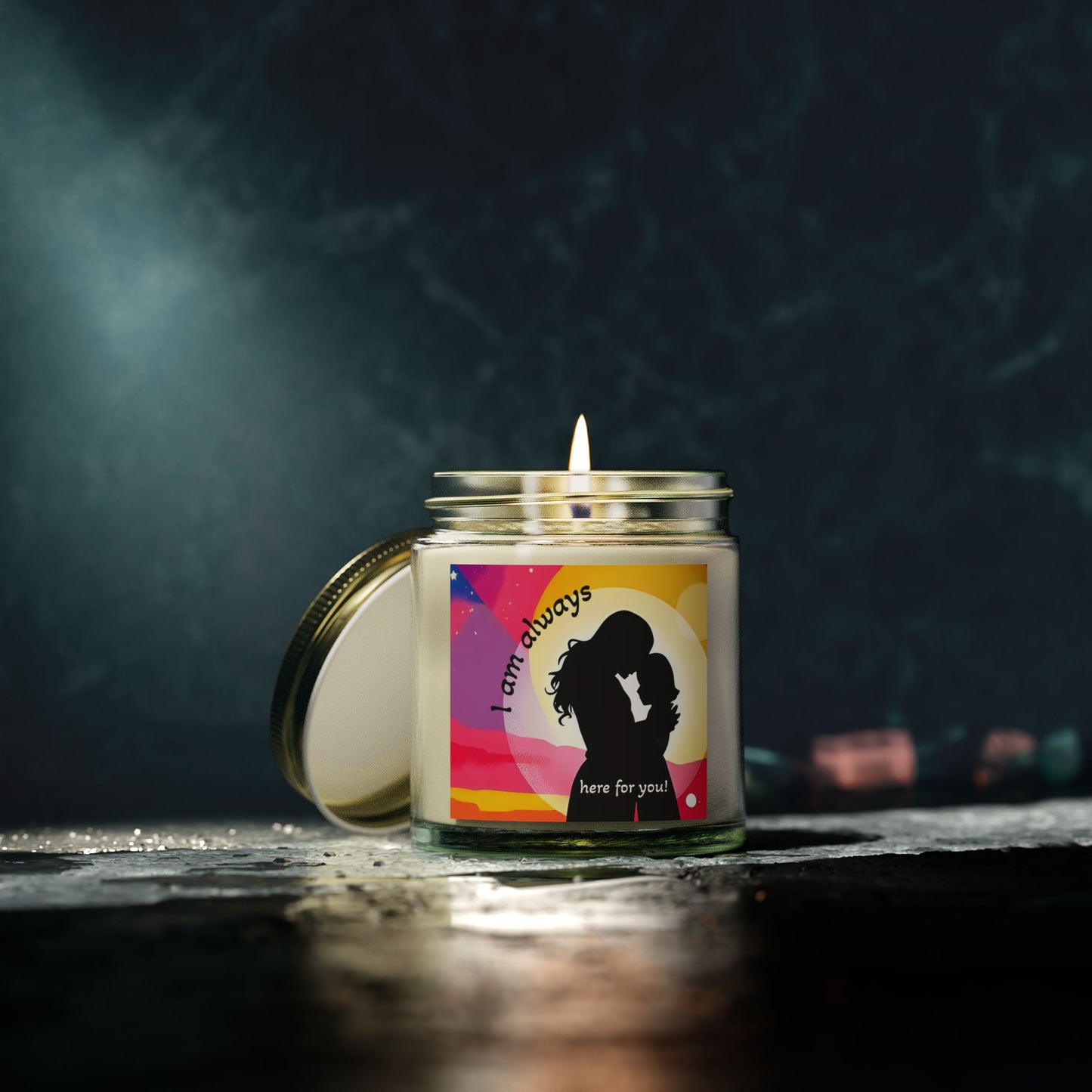 Scented Candle - "I Am Always Here For You" - Coconut Apricot Wax (4oz, 9oz)