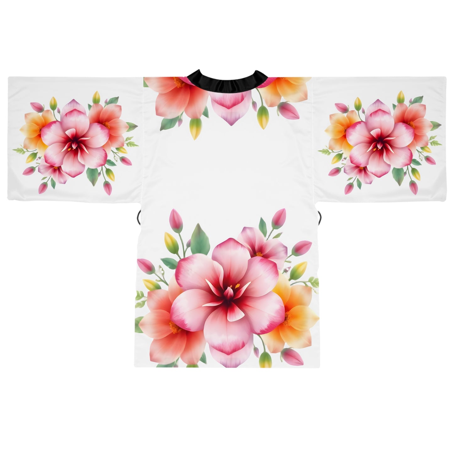 Long Sleeve Kimono Robe - 'Floral' Design