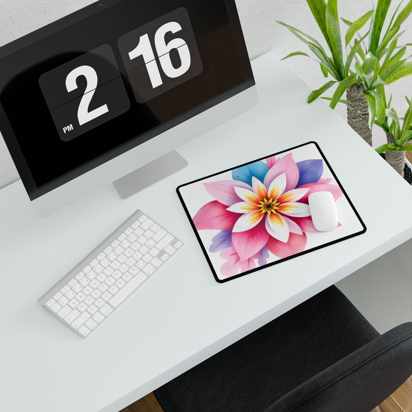 Desk/Mouse Mat 'Vibrant Flower' - Stylish Office Decor for Home & Work