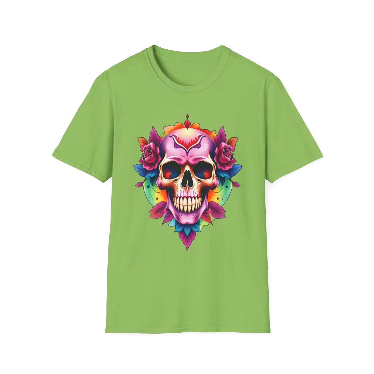 Unisex Softstyle Tee - 'Floral Skull' Perfect for Festivals and Everyday Wear