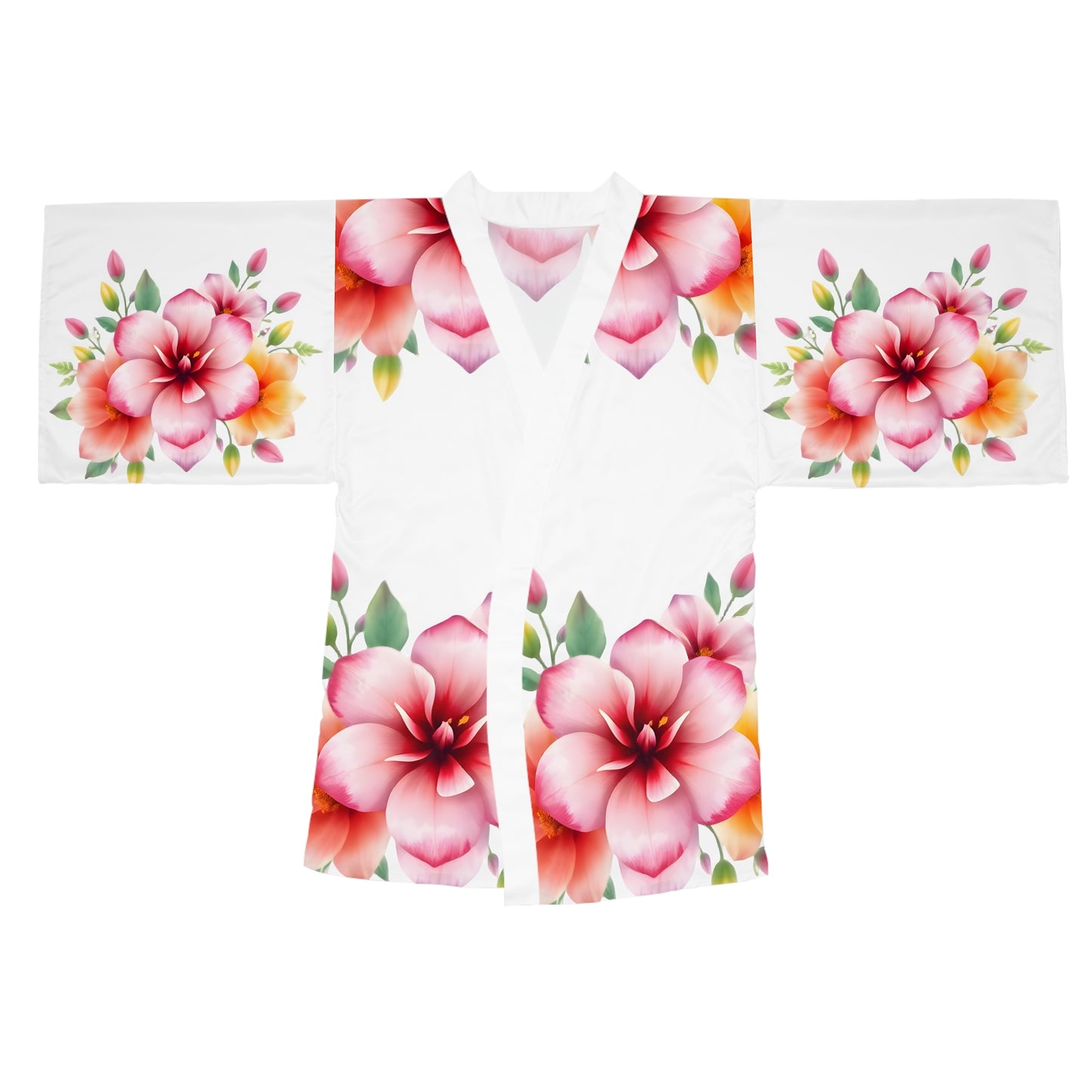 Long Sleeve Kimono Robe - 'Floral' Design