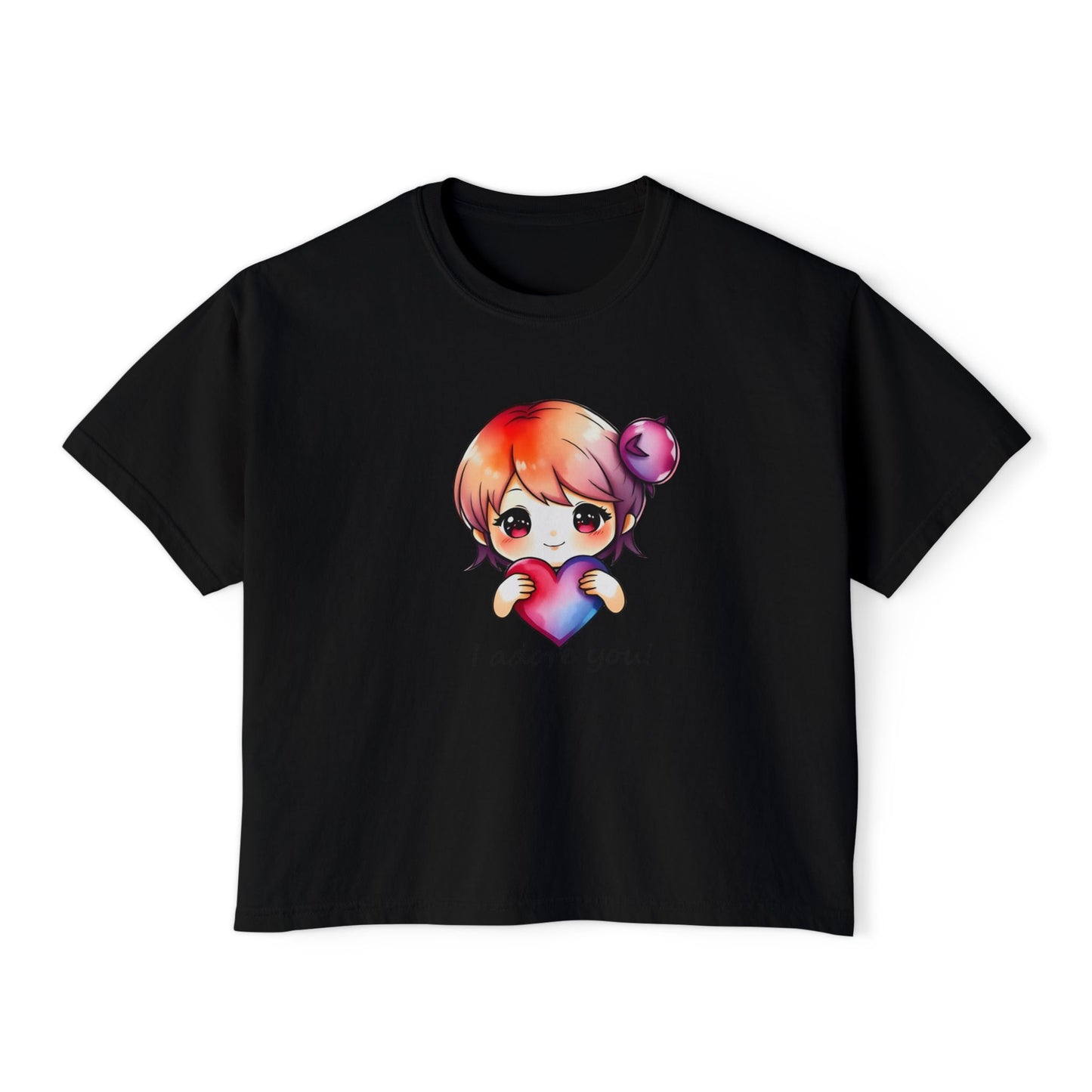 Womens Boxy Tee - "I Adore You!" Design for Casual Style