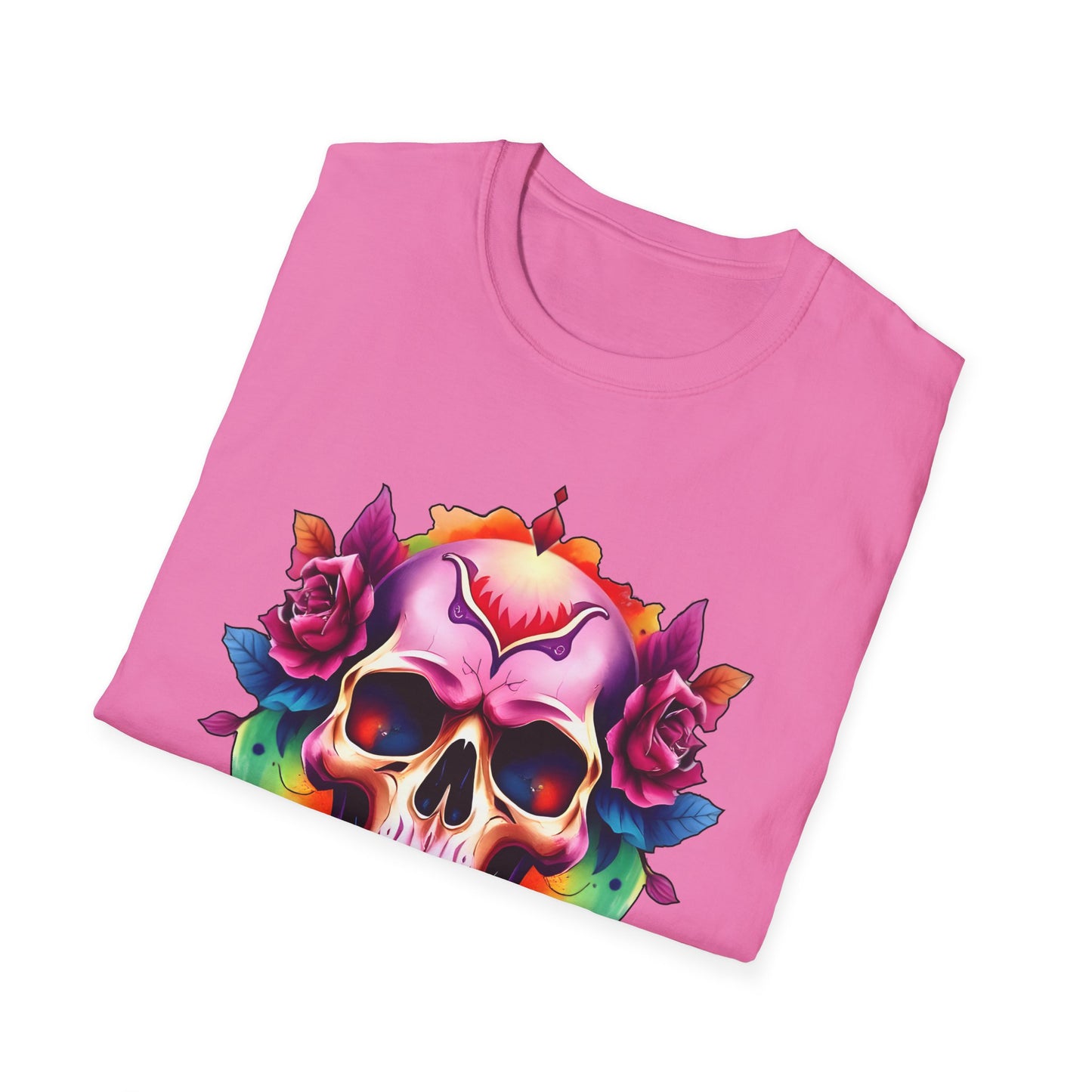 Unisex Softstyle Tee - 'Floral Skull' Perfect for Festivals and Everyday Wear