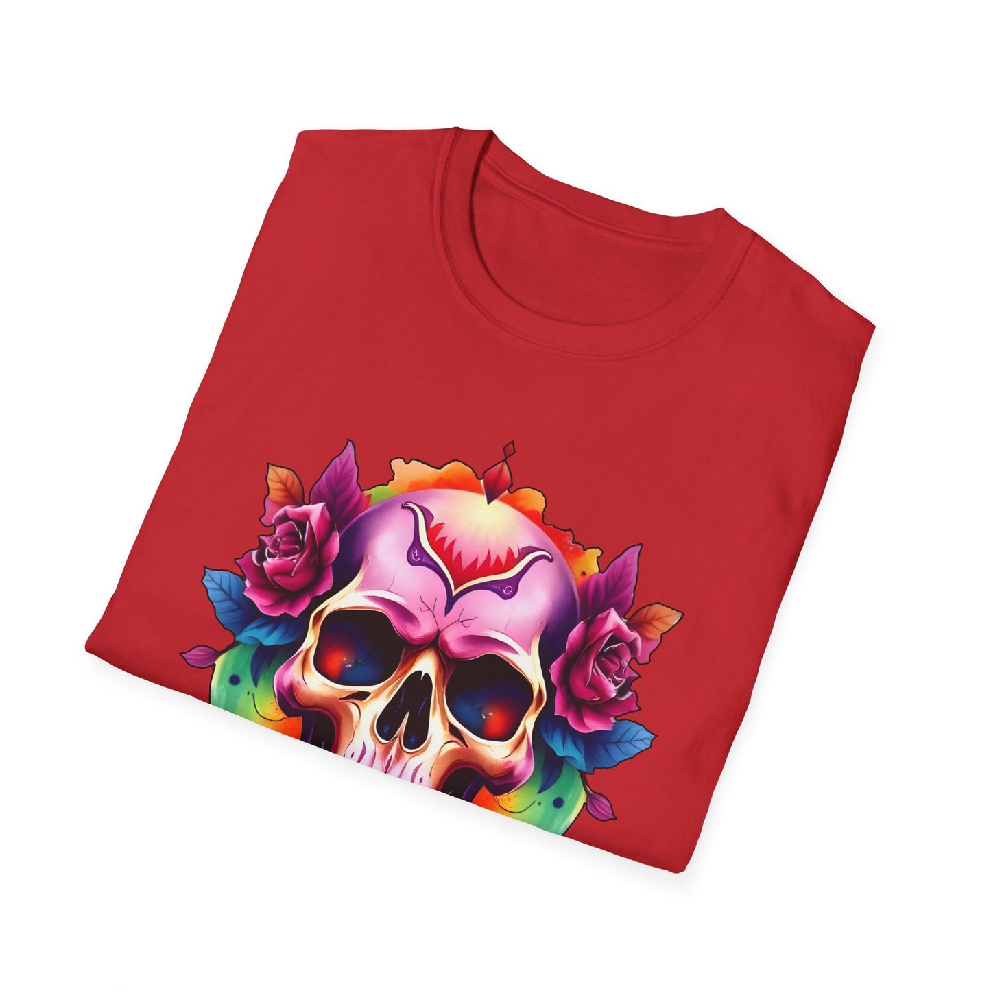 Unisex Softstyle Tee - 'Floral Skull' Perfect for Festivals and Everyday Wear