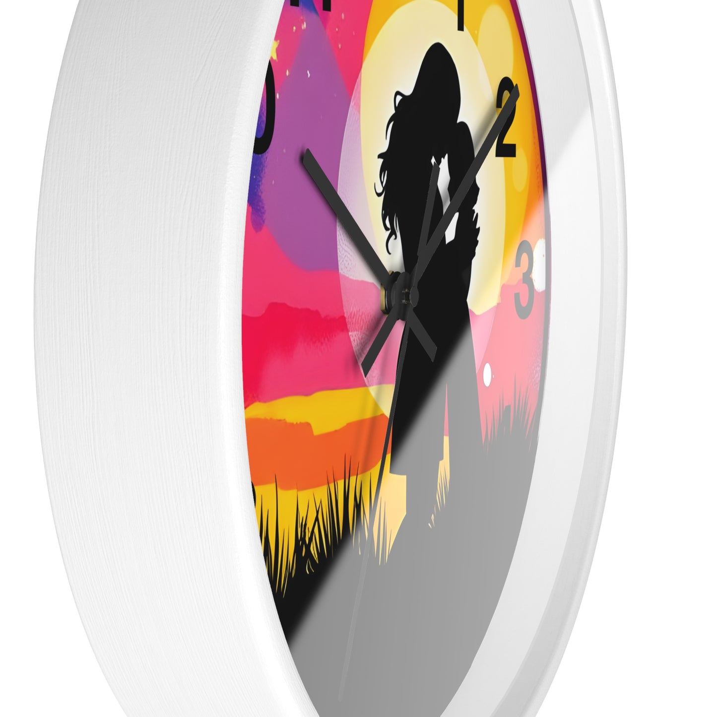 Silhouette Wall Clock 'Romantic Sunset' - Perfect Gift for Couples and Anniversaries