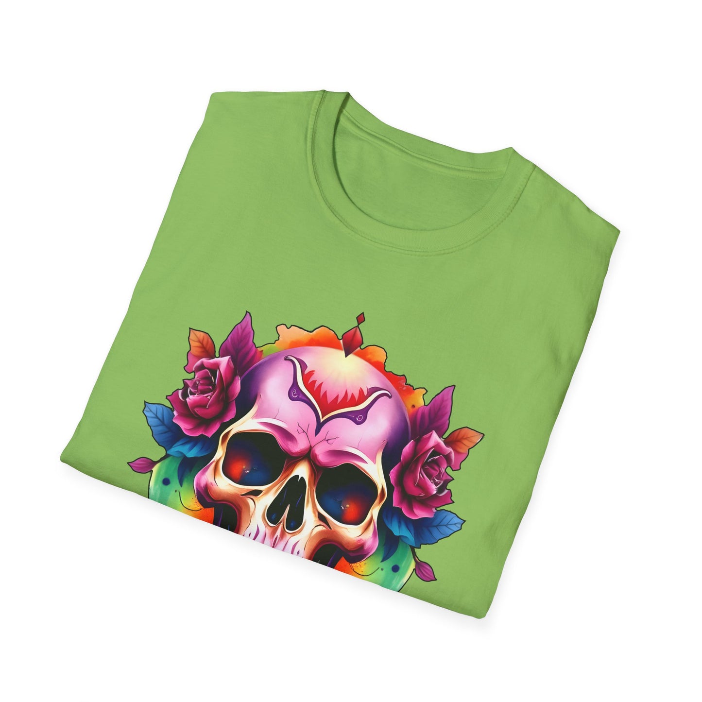 Unisex Softstyle Tee - 'Floral Skull' Perfect for Festivals and Everyday Wear