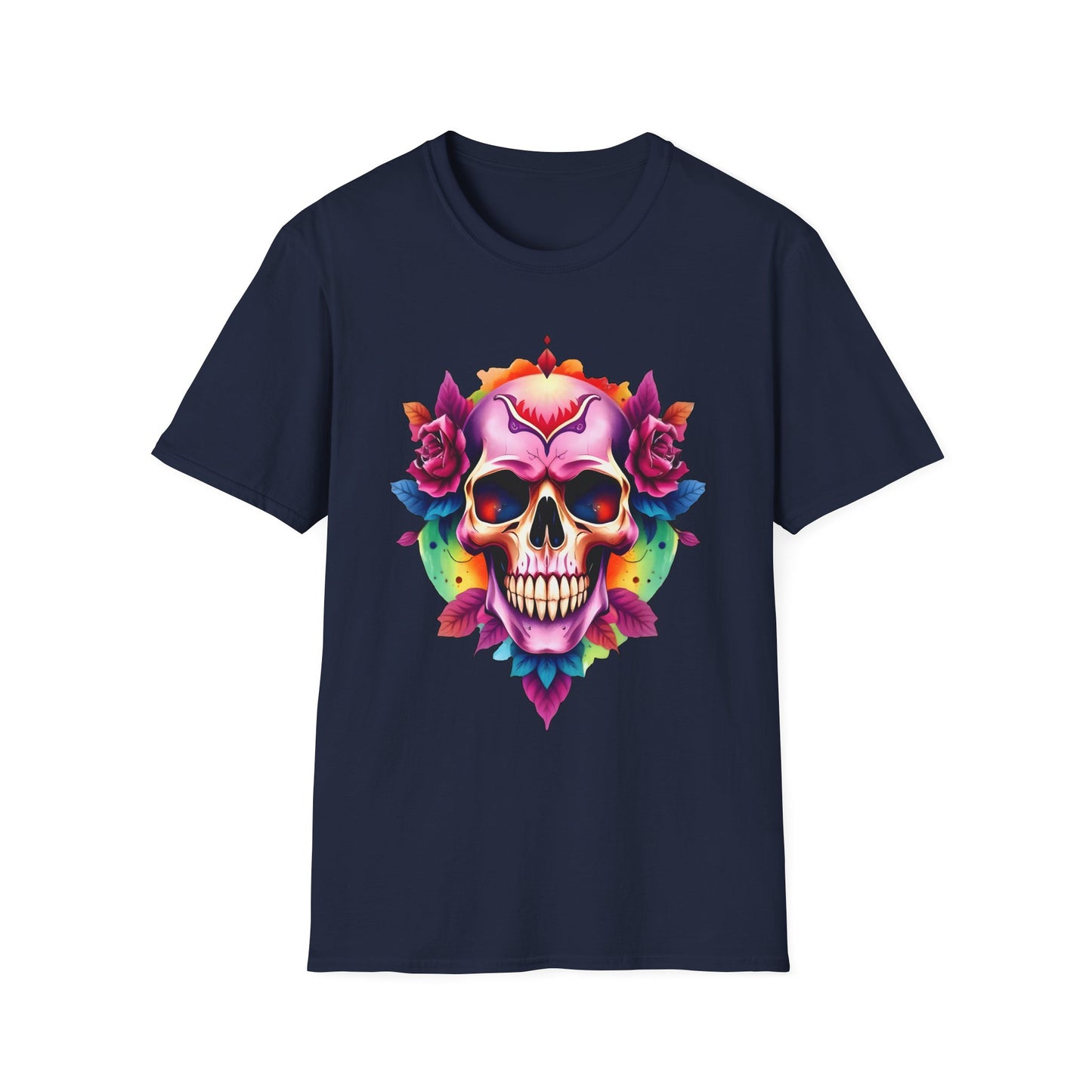 Unisex Softstyle Tee - 'Floral Skull' Perfect for Festivals and Everyday Wear