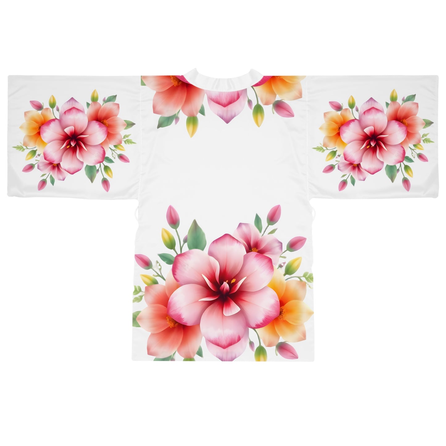 Long Sleeve Kimono Robe - 'Floral' Design
