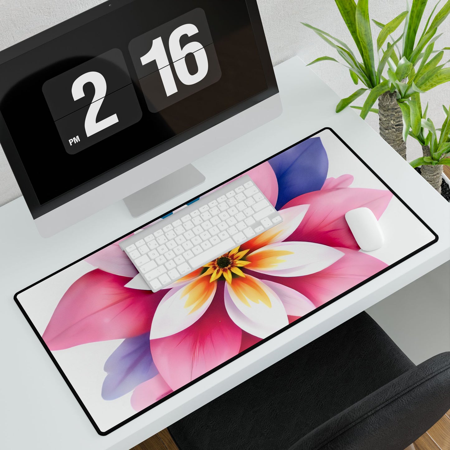 Desk/Mouse Mat 'Vibrant Flower' - Stylish Office Decor for Home & Work