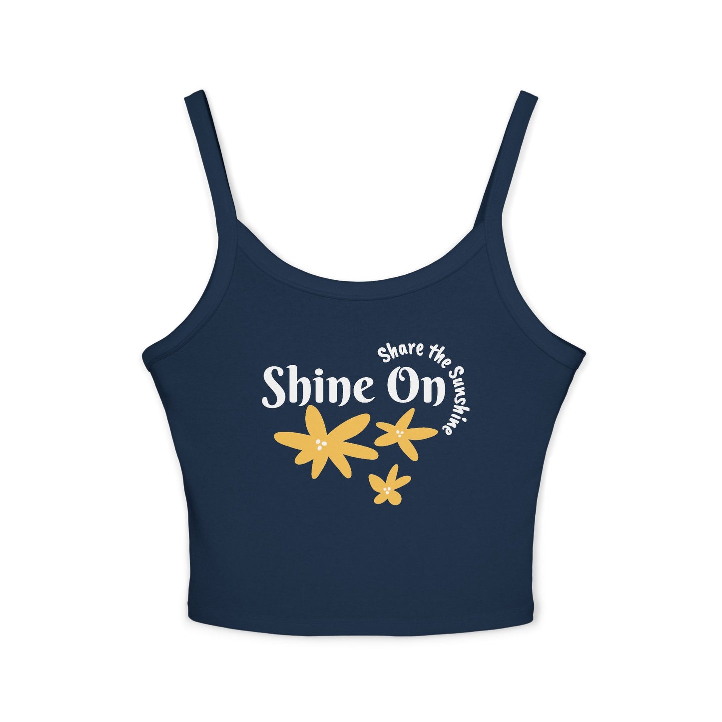 Spaghetti Strap Tank Top - 'Shine On' Floral Design