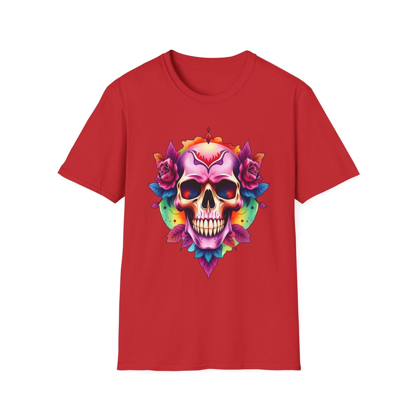 Unisex Softstyle Tee - 'Floral Skull' Perfect for Festivals and Everyday Wear