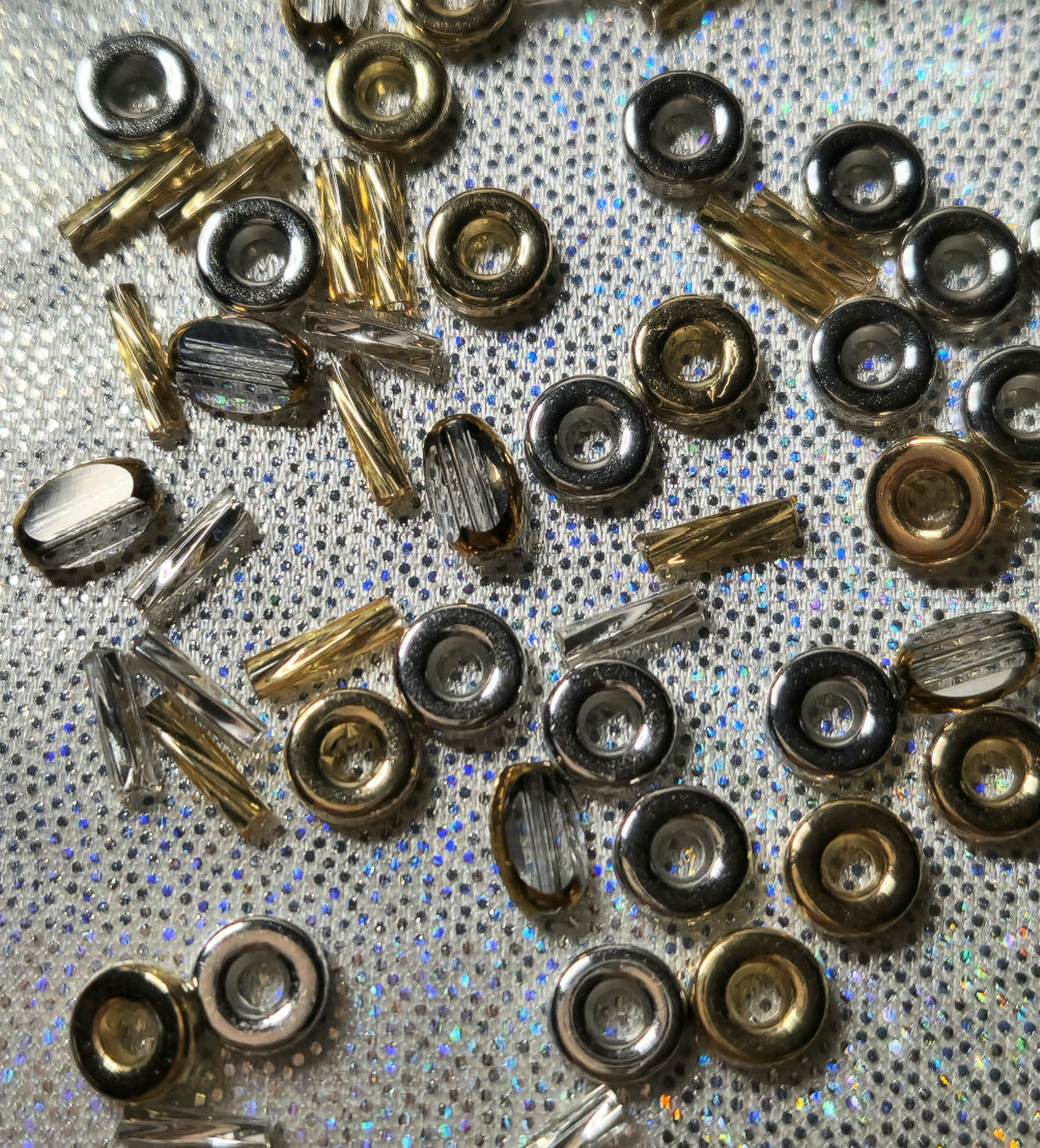 Spacer beads silver/gold - 10 grams