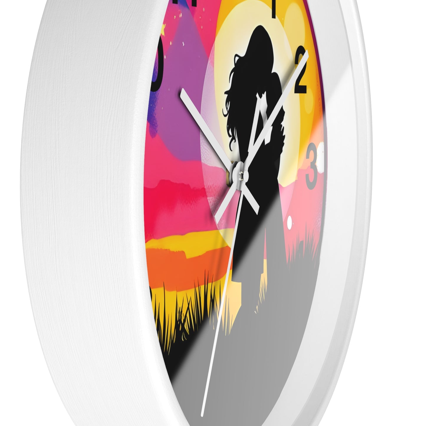 Silhouette Wall Clock 'Romantic Sunset' - Perfect Gift for Couples and Anniversaries
