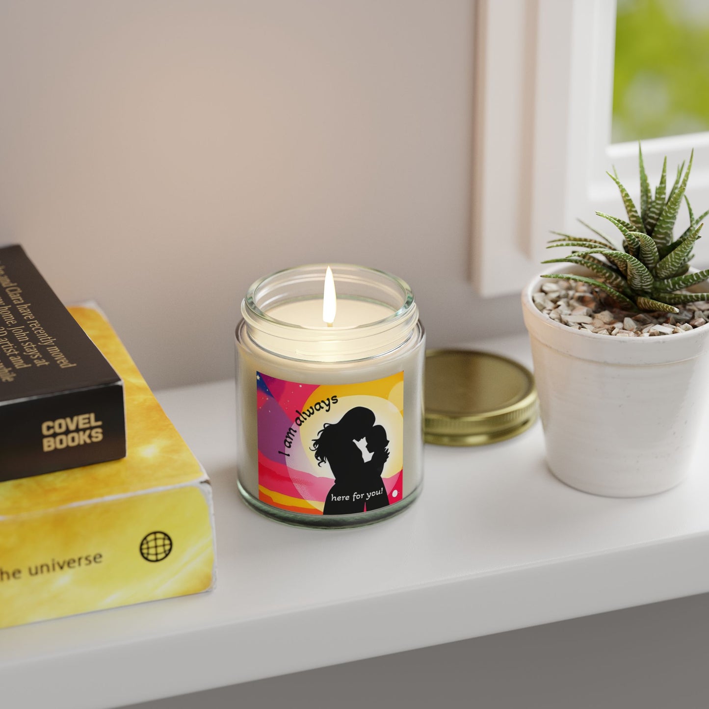Scented Candle - "I Am Always Here For You" - Coconut Apricot Wax (4oz, 9oz)