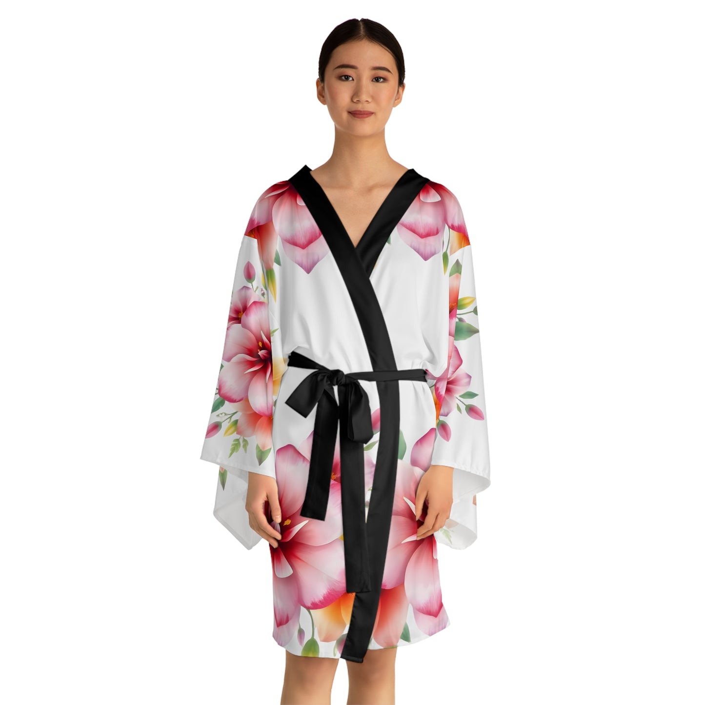 Long Sleeve Kimono Robe - 'Floral' Design