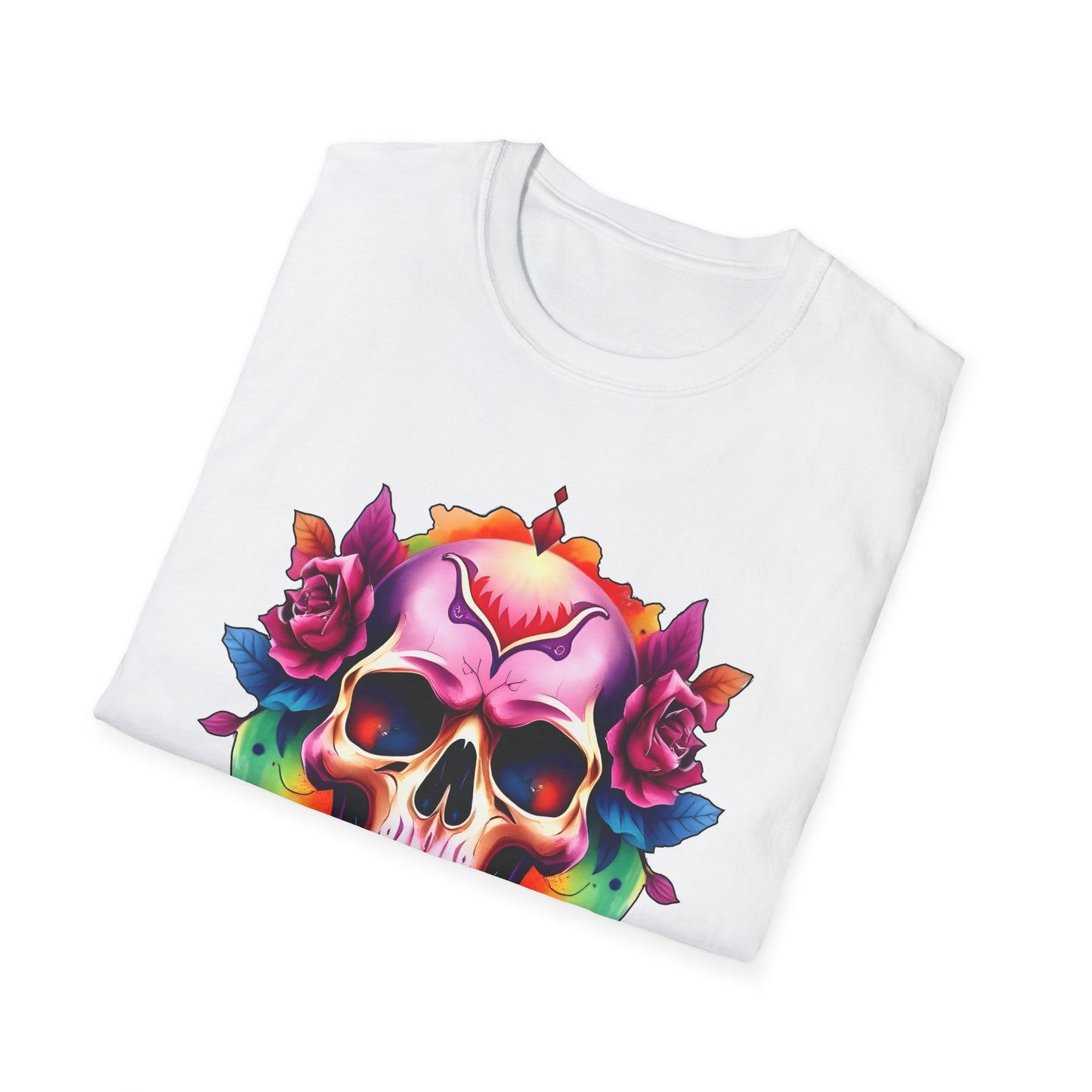 Unisex Softstyle Tee - 'Floral Skull' Perfect for Festivals and Everyday Wear