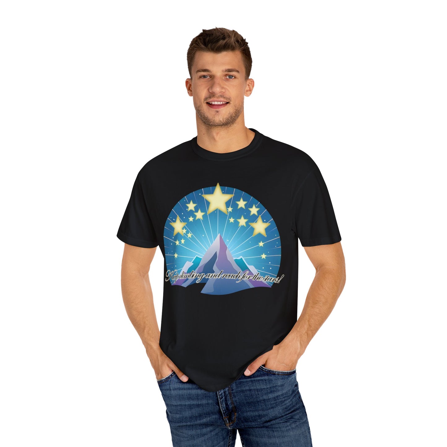 Unisex T-Shirt - Mountain & Stars Design