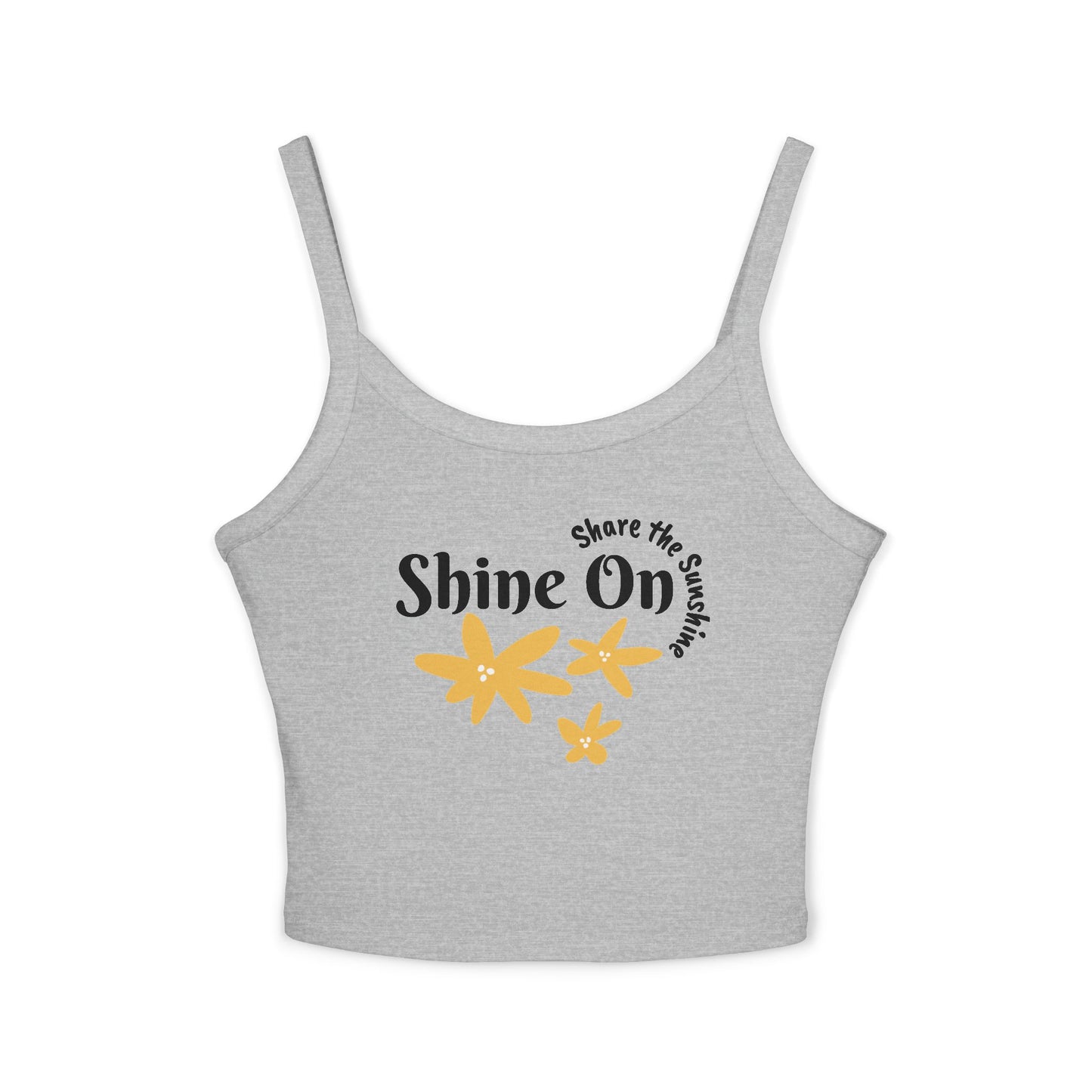 Spaghetti Strap Tank Top - 'Shine On' Floral Design