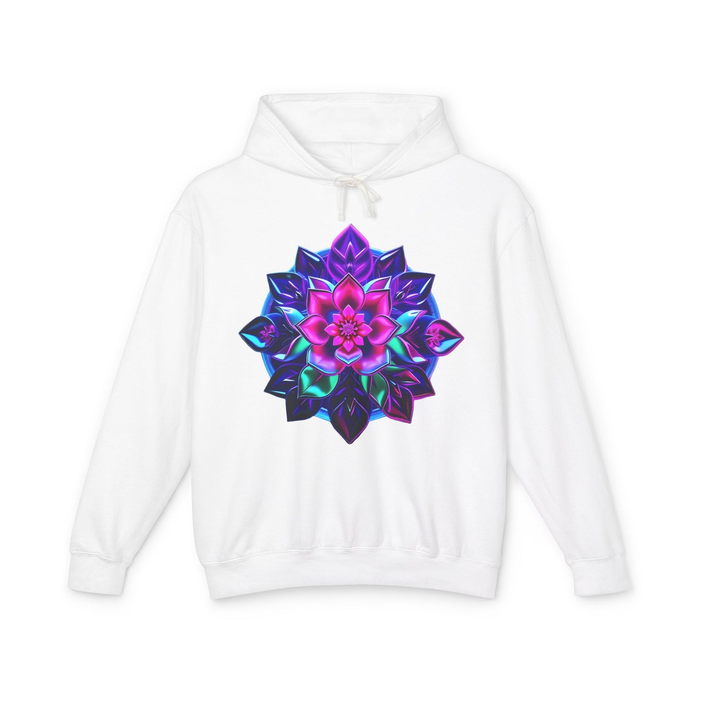 Unisex Lightweight Hooded Sweatshirt - 'Colorful Mandala' Perfect for Festivals & Everyday Wear