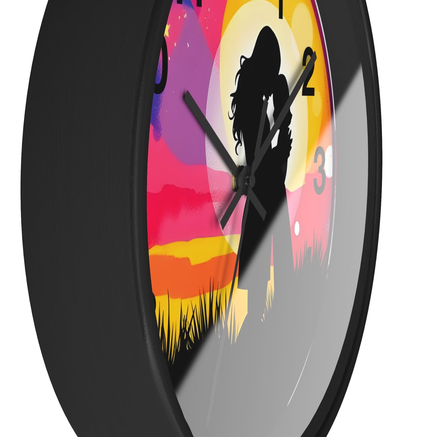 Silhouette Wall Clock 'Romantic Sunset' - Perfect Gift for Couples and Anniversaries