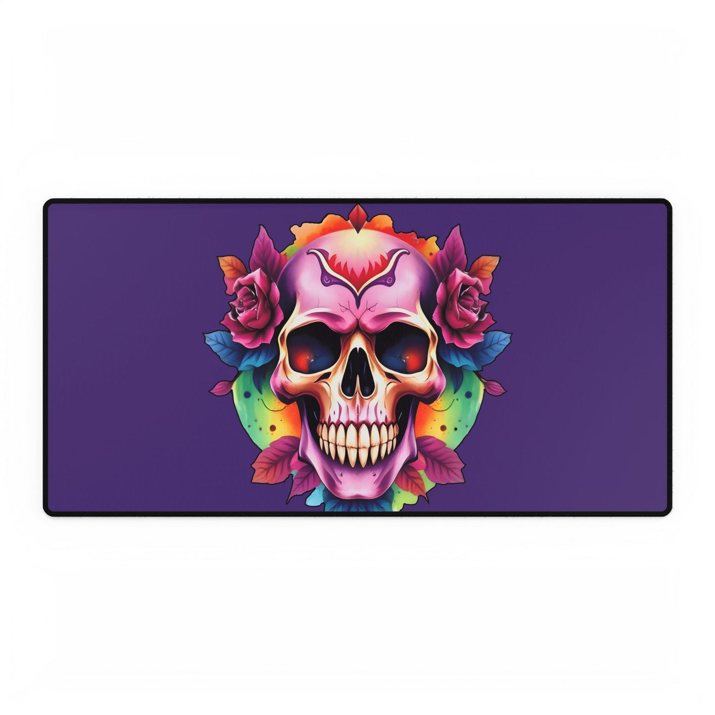 Desk/Mouse Mat 'Colorful Skull' - Vibrant Office Decor