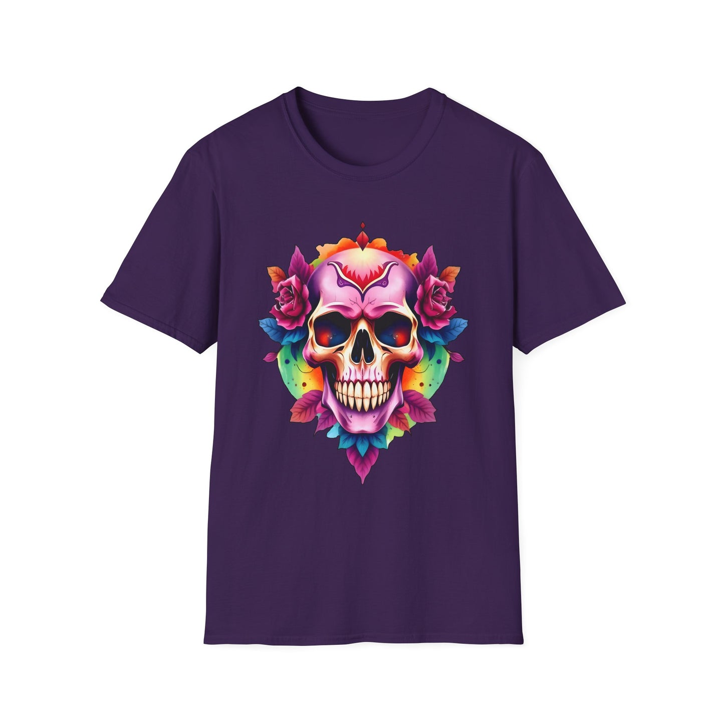 Unisex Softstyle Tee - 'Floral Skull' Perfect for Festivals and Everyday Wear
