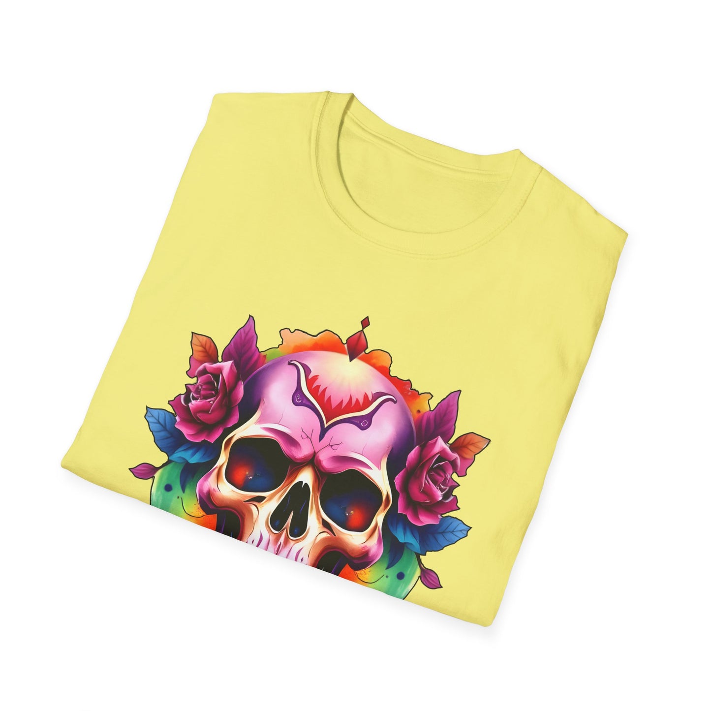 Unisex Softstyle Tee - 'Floral Skull' Perfect for Festivals and Everyday Wear
