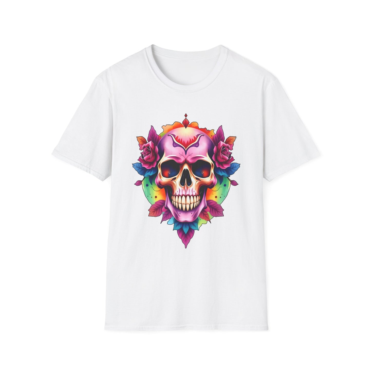 Unisex Softstyle Tee - 'Floral Skull' Perfect for Festivals and Everyday Wear