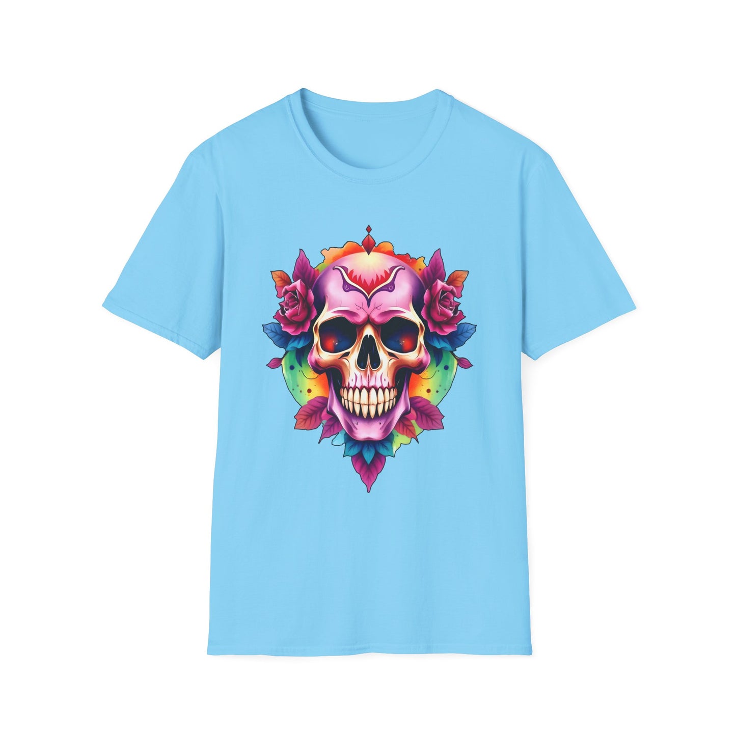 Unisex Softstyle Tee - 'Floral Skull' Perfect for Festivals and Everyday Wear