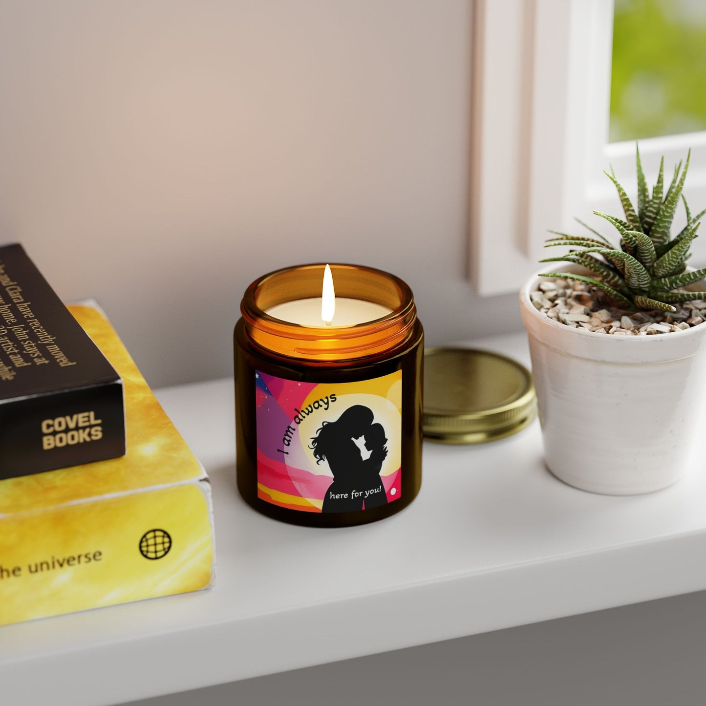 Scented Candle - "I Am Always Here For You" - Coconut Apricot Wax (4oz, 9oz)