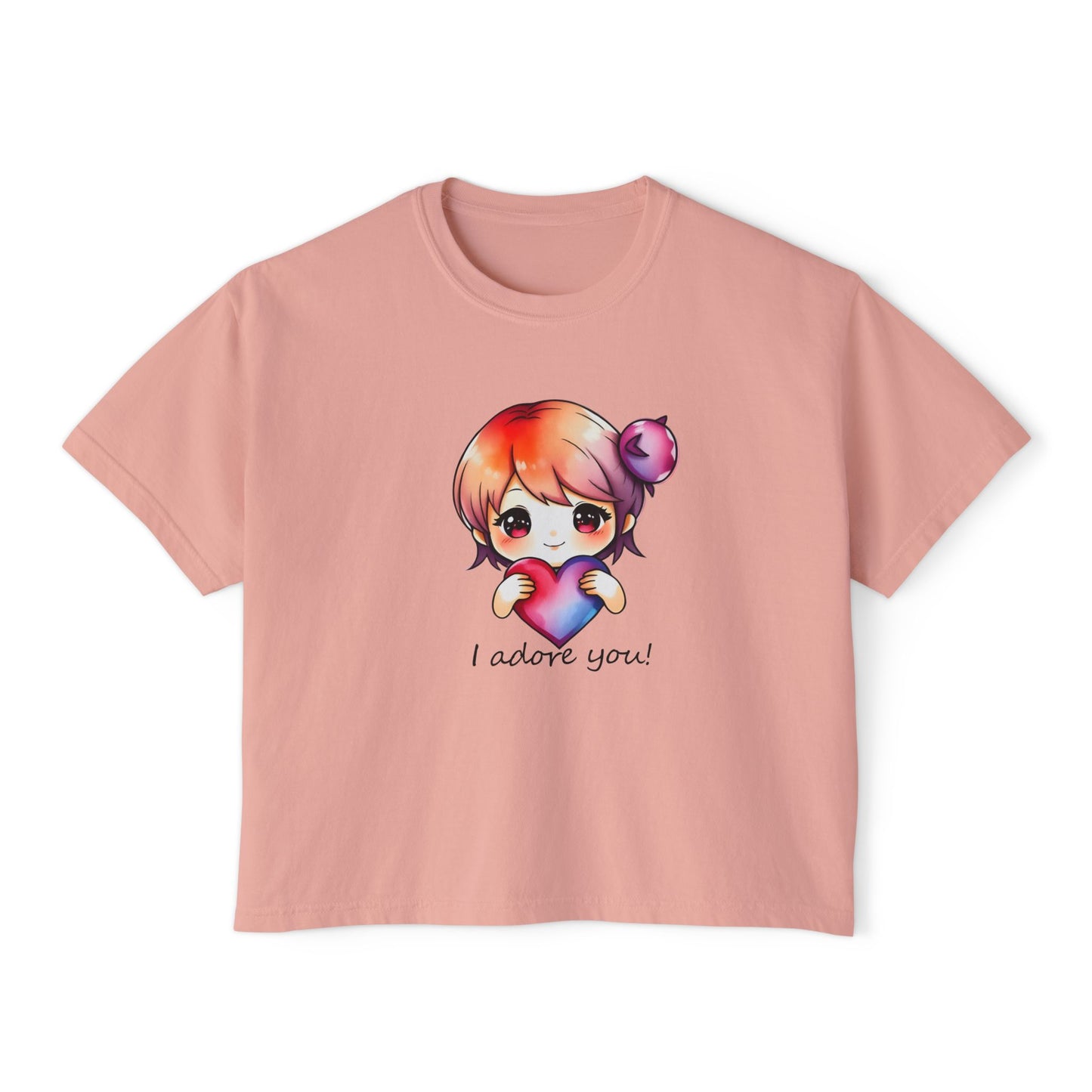 Womens Boxy Tee - "I Adore You!" Design for Casual Style