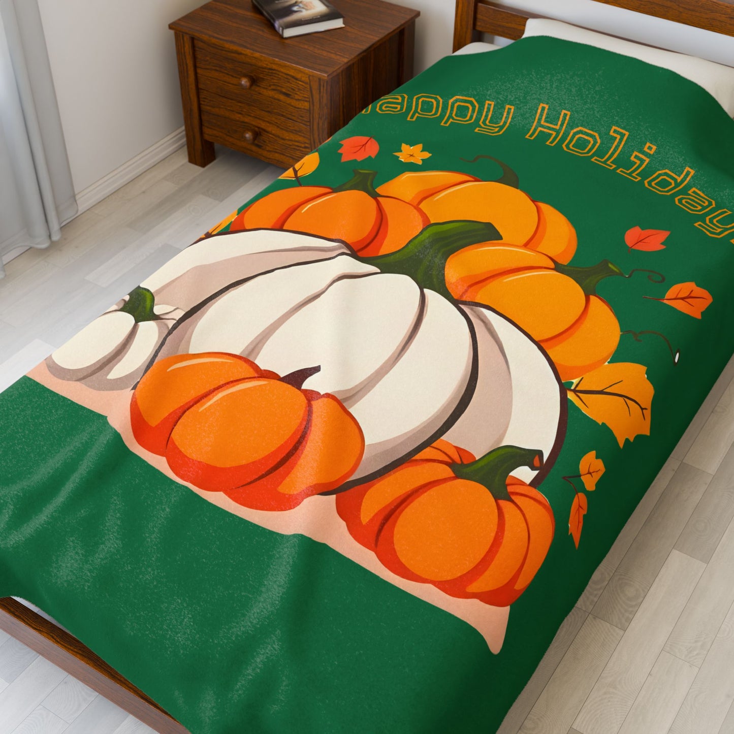 Cozy Pumpkin Plush Blanket - Autumn Throw, Cozy Home Decor, Fall Gift, Halloween Blanket, Holiday Decoration
