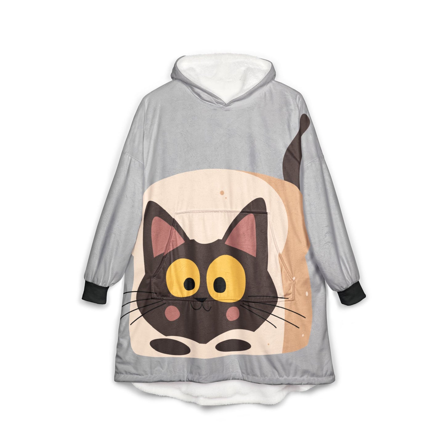 Hooded Blanket 'Cat Bread' - Warm and Cute Unisex Plush Wear